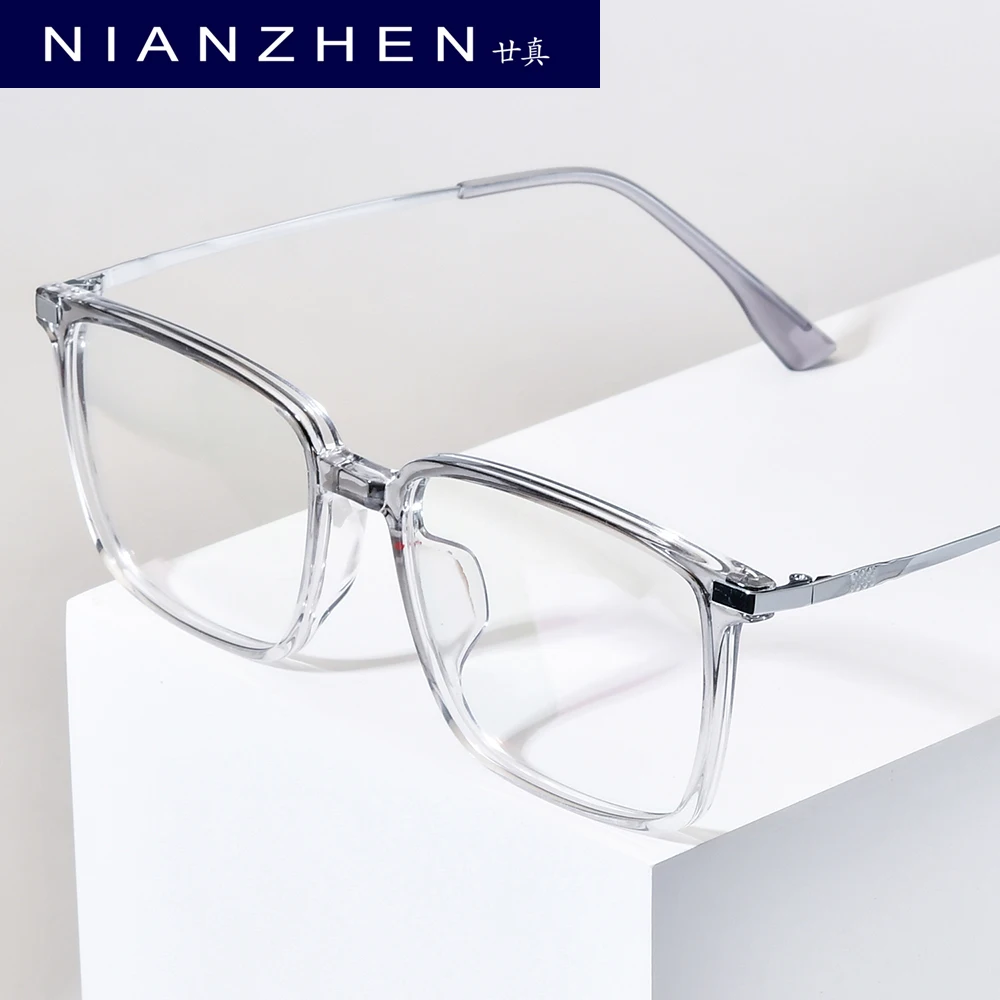NIANZHEN TR90 Glasses Frame Men Square Brand Design Eyeglasses Women Retro Vintage Ultralight-Weight Eyewear Spectacles 5042