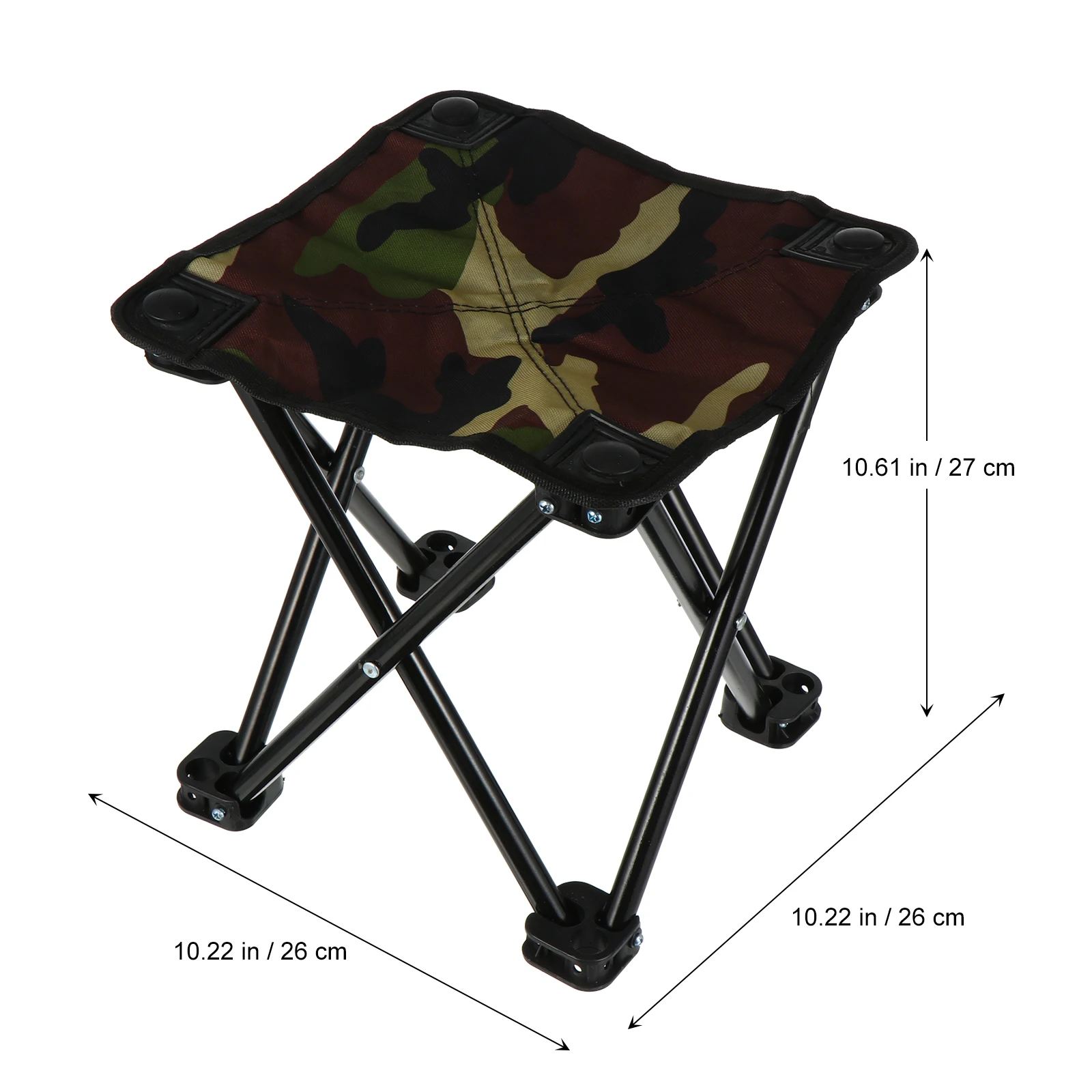 

Folding Fishing Round Camp Chair Folding Fishing Stool Oxford Cloth Portable Outdoor Camping Durable Iron Material