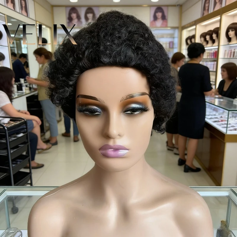 

Парик из натуральных человеческих волос Afro Kinky Curly Natural Color, 4 дюйма, полностью машинной работы, бразильские волосы Virgin Remy, плотность 180%, для чернокожих женщин, для ежедневного использования.