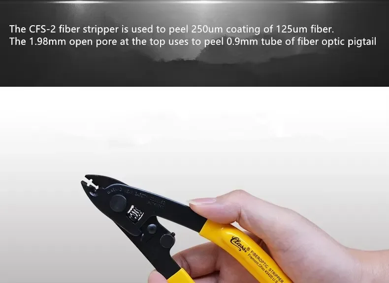 CFS-2 Dual/Two-Port Fiber Stripper Optical Wire Strippers FTTP Tools Miller Pliers for Precision Optical Fiber Stripping