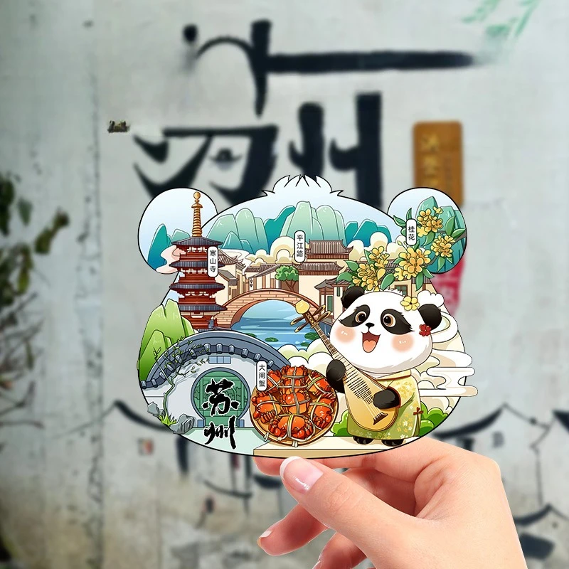 suzhou City scenery Wooden Chinoiserie Fridge Magnet sticker,Magnetic Creative Landmark Travel Souvenir,refrigerator sticker