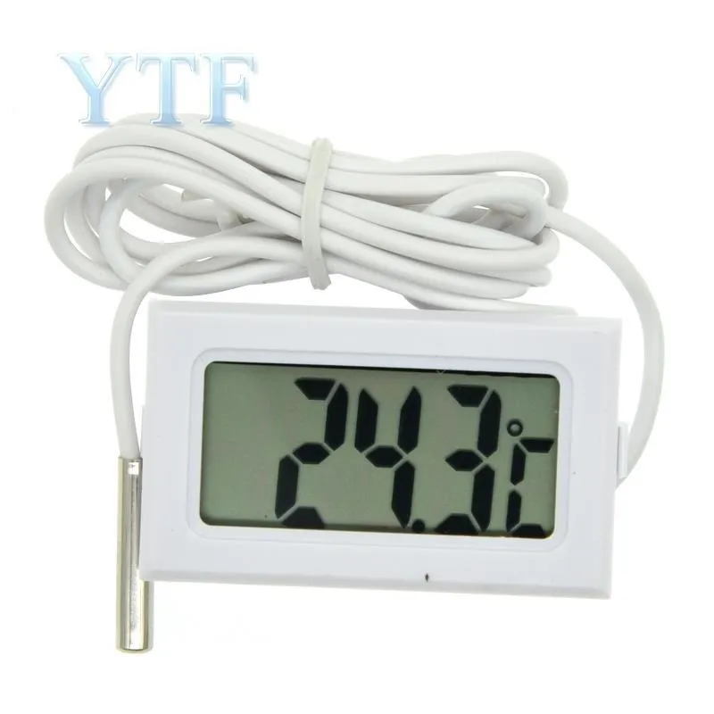 1PC Min LCD Display Digital Thermometer Car Refrigerator Aquarium Fish Tank Embedded Electronic Digital Thermometer