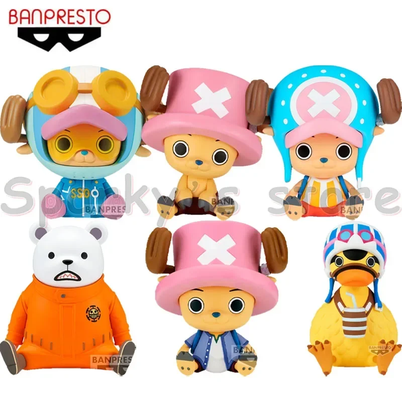 Bandai Original SOFVIMATES One Piece Anime Figure Tony Tony Chopper Bepo Karoo Action Figure Toys For Boys Girls Kids Gifts