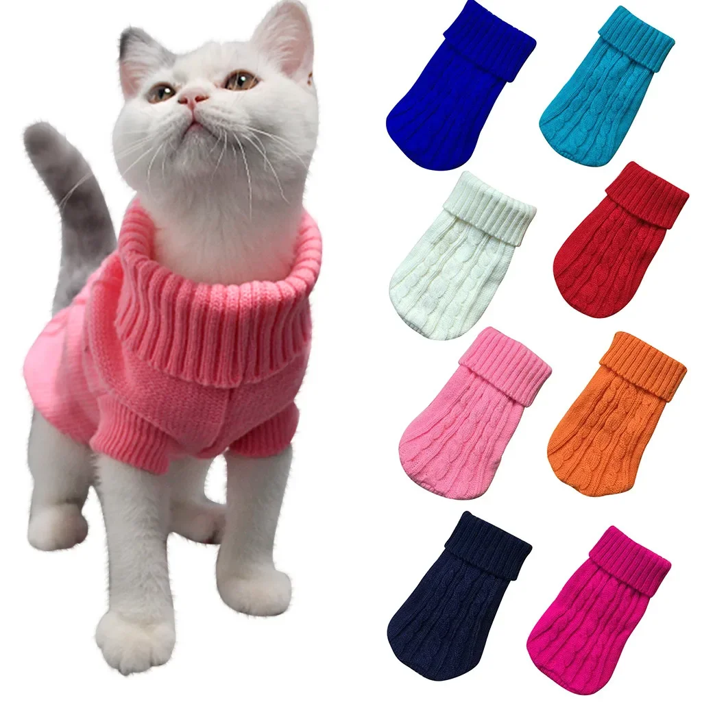 Winter Warm Dog Clothes Puppy Clothes Pet Cat Sweater Jacket Small Dog Clothes Warm Soft Dog Jacket Sweater Pet Jackets Supplies