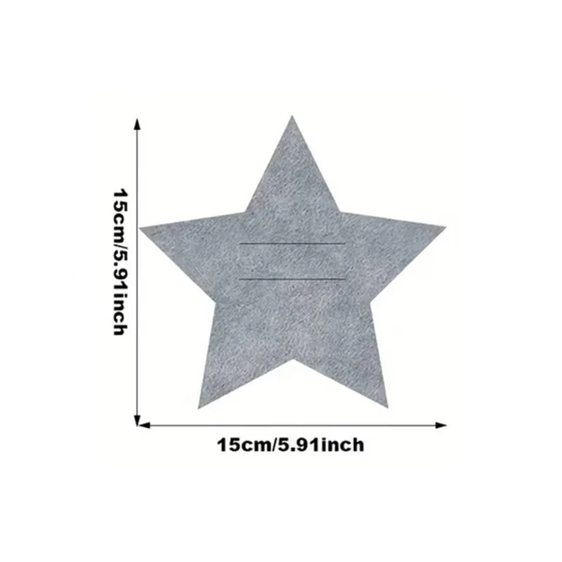 12pcs Felt five-pointed star placemat red mat
