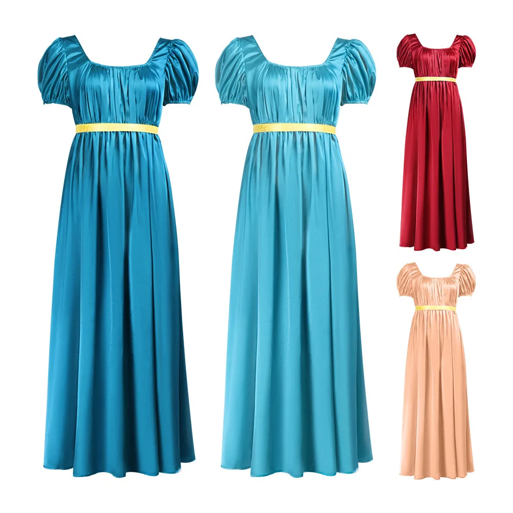 robe-en-satin-vintage-du-xixe-siecle-robe-de-bal-victorienne-et-costume-de-regence-a-taille-empire