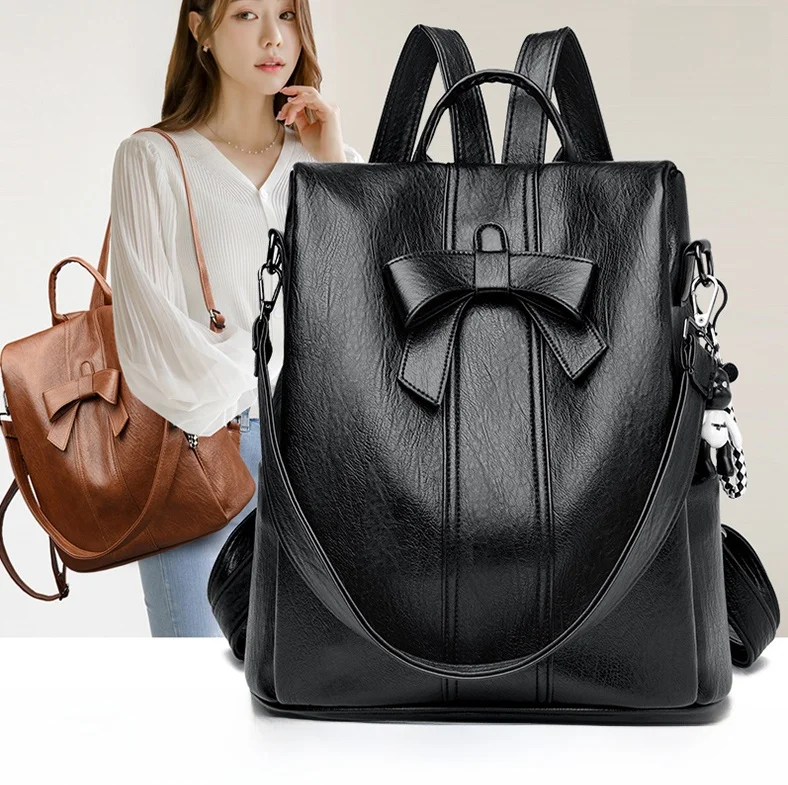 

Waterproof Leather Anti-Theft Ladies Bapa Large Capaci Travel Bag Faionable All-Match Briti Sle Dual-oulder Bag