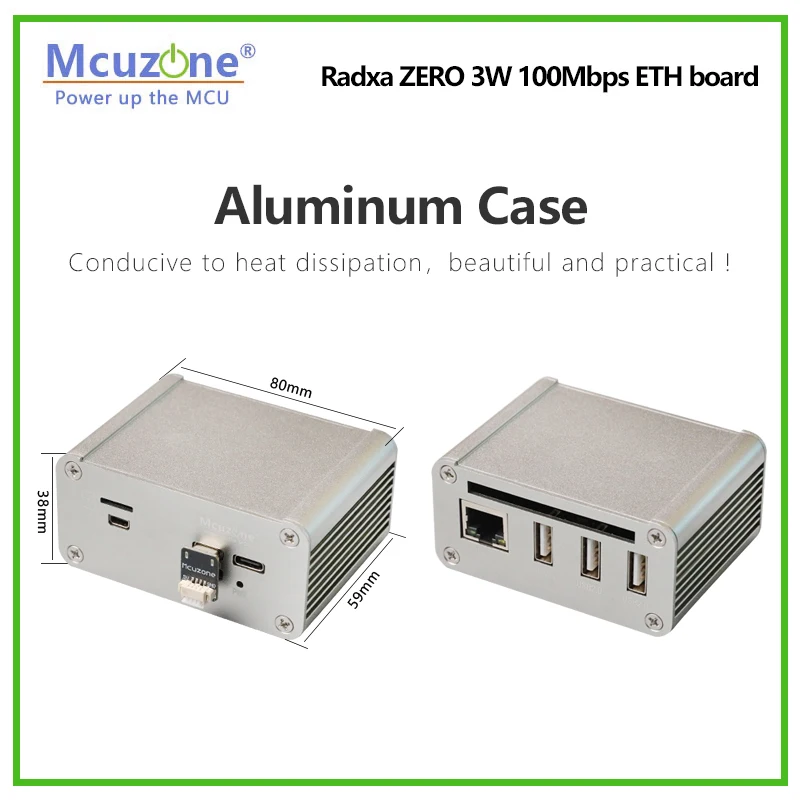 RA0_3U1E Radxa ZERO 3W 100Mbps Ethernet Expansion board,4*USB2.0,100Mbps Ethernet,TF card data storage