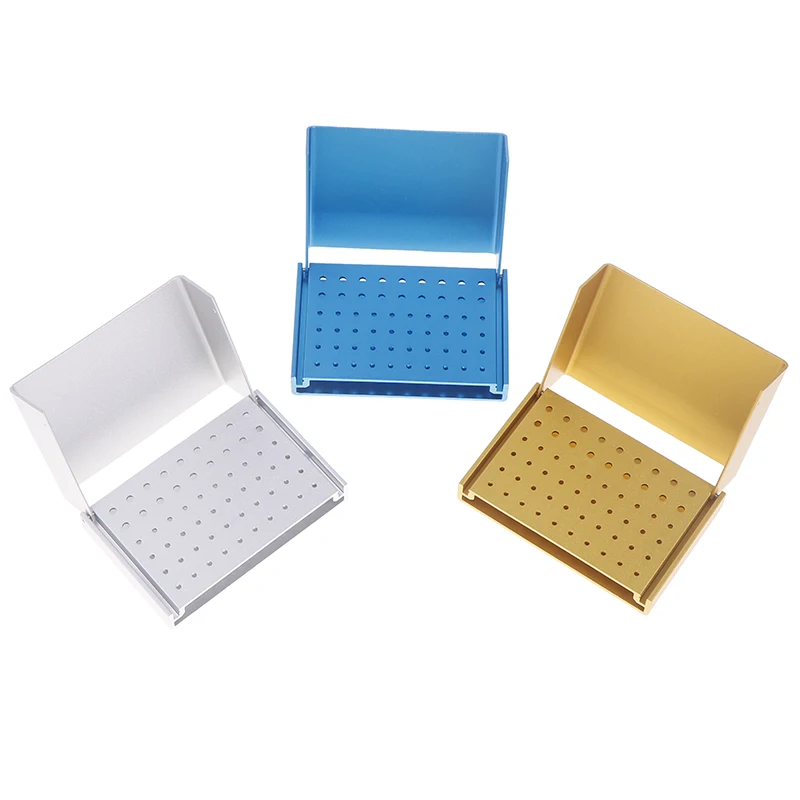 Dental Bur Block Holder Autoclavable 58 Holes Box For Case Convenient Dental Bur Holder For Needle Bur File