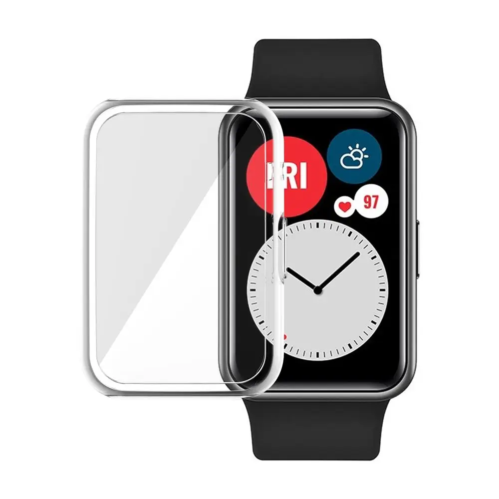 Anti-scratch Soft Glass Accessories Case Cover Full Coverage Screen Protector TPU For Huawei Watch Fit