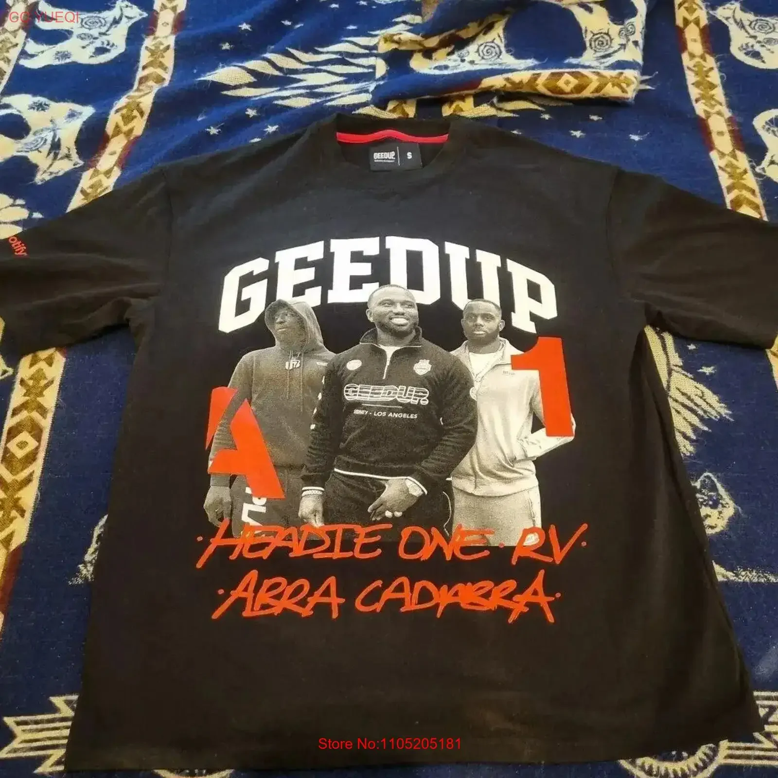 

GEEDUP Headie One T shirt Size S Pit To 50cm Length 69cm vintage Washed Stylish Unisex Breathable graphic fashion Stretched