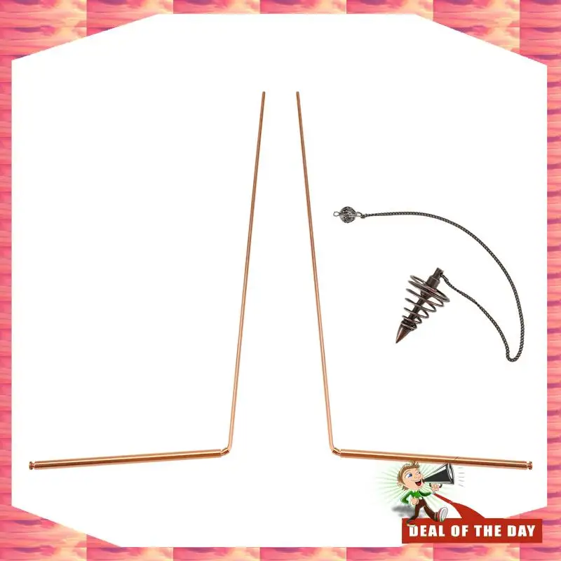 Juego de varillas de radiestesia de cobre, 2 uds., entrega en 24 horas, varillas de adivinación espiritual, varilla de cobre Flexible, Kit de varillas de espíritu de radiestesia con Pendu