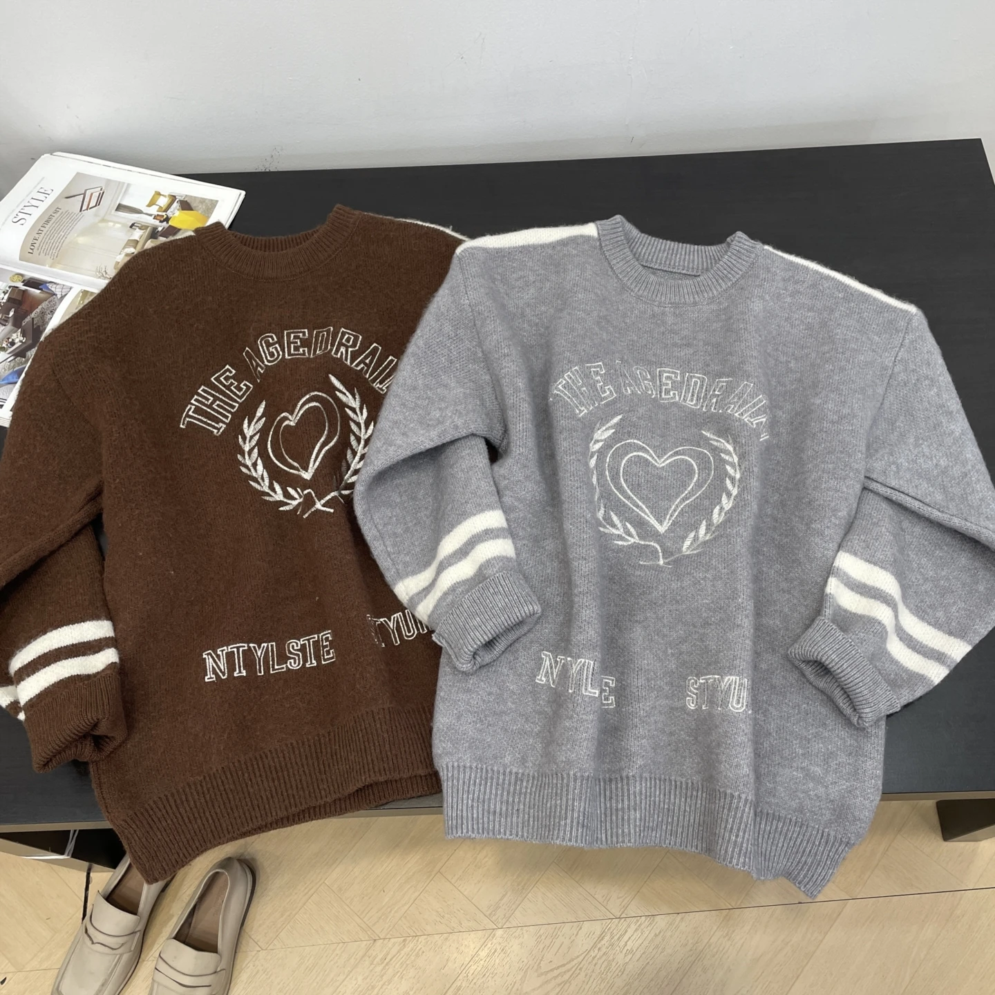 

Ladies Fashionable Long Sleeve round Neck Sweater Lazy Style Autumn Winter New Arrival Versatile American Style Women's Top