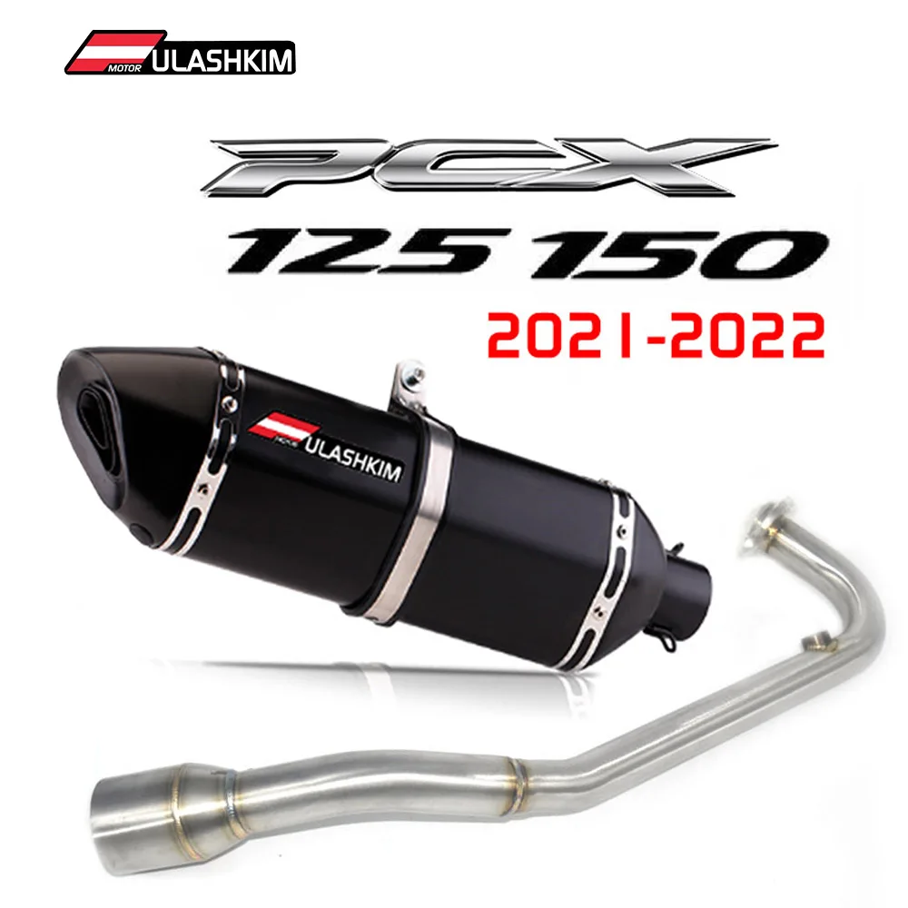 PCX 125 150 Slip On Motorcycle Exhaust For HONDA PCX125 PCX150 2021 2022 Exhaust muffler Full System PCX125 Middle Pipe