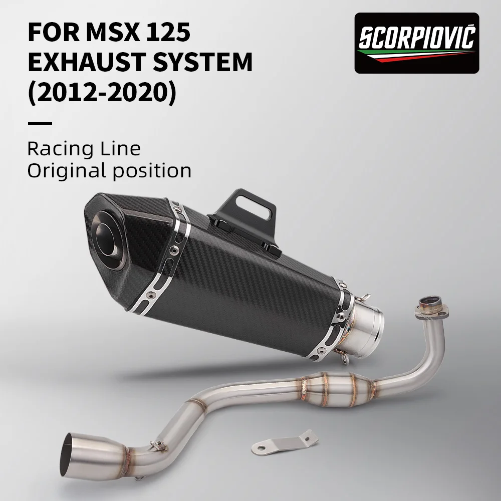 Motorcycle exhaust muffler contact middle middle pipe For grom M3 MSX 125 MSX125 slip on 2013-2019