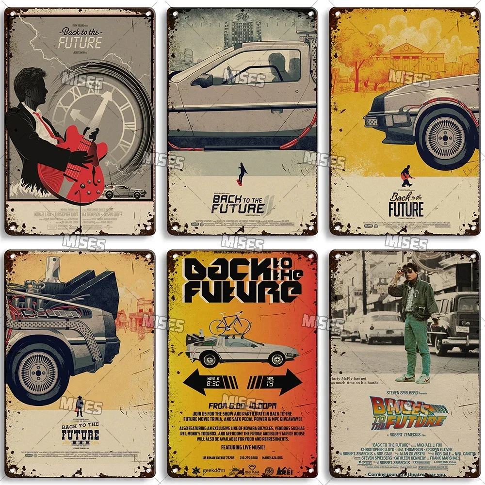 Bilim Kurgu Komedi Filmi Tabela Geleceğe Dönüş Metal Plaka Posteri Pas Eski püskü Dekoratif Duvar Plak Man Cave Garaj Işaretleri Dekor