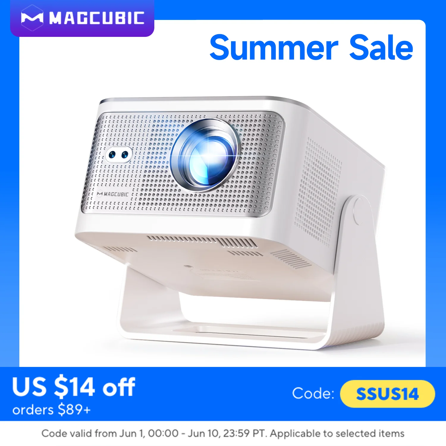 Magcubic Android 14 900ANSI Projector Auto Focus Native 1080P Support 8K With Wifi6 BT5.4 Portable Movie Outdoor HY350Max