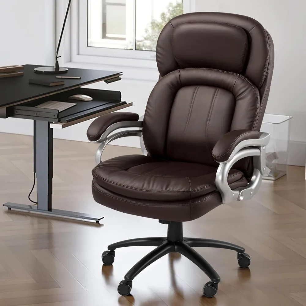 Big and Tall Office Chair, Back Vibration Massage Office Chair with 6 Vibration Points & Heat for Heavy People 500lbs