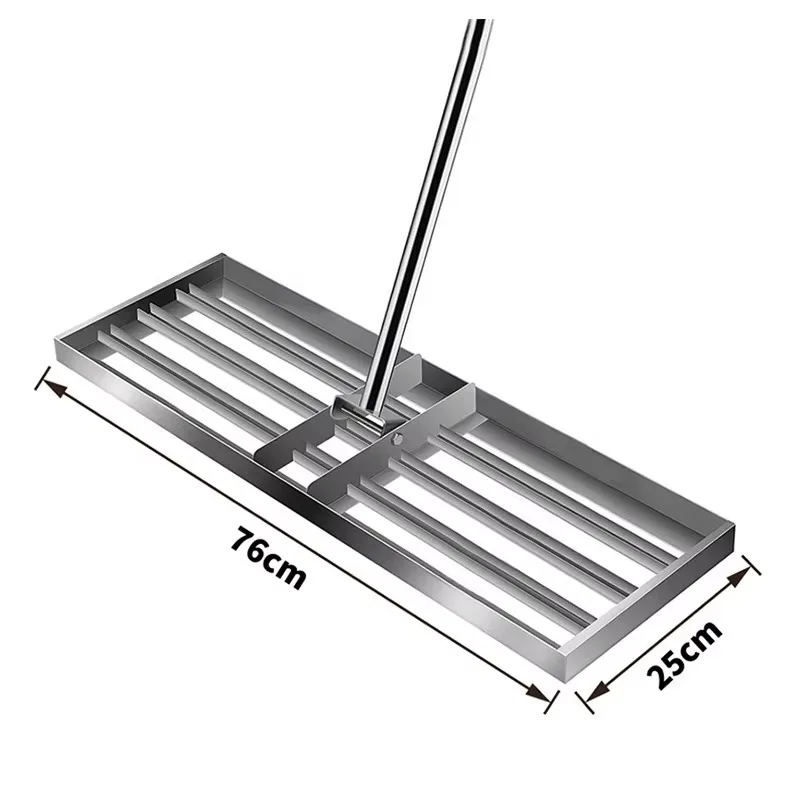 304 Stainless Steel Lawn Leveling Rake Adjustable Length For Golf Course Garden Sand Soil Ground Surface Leveling Tool