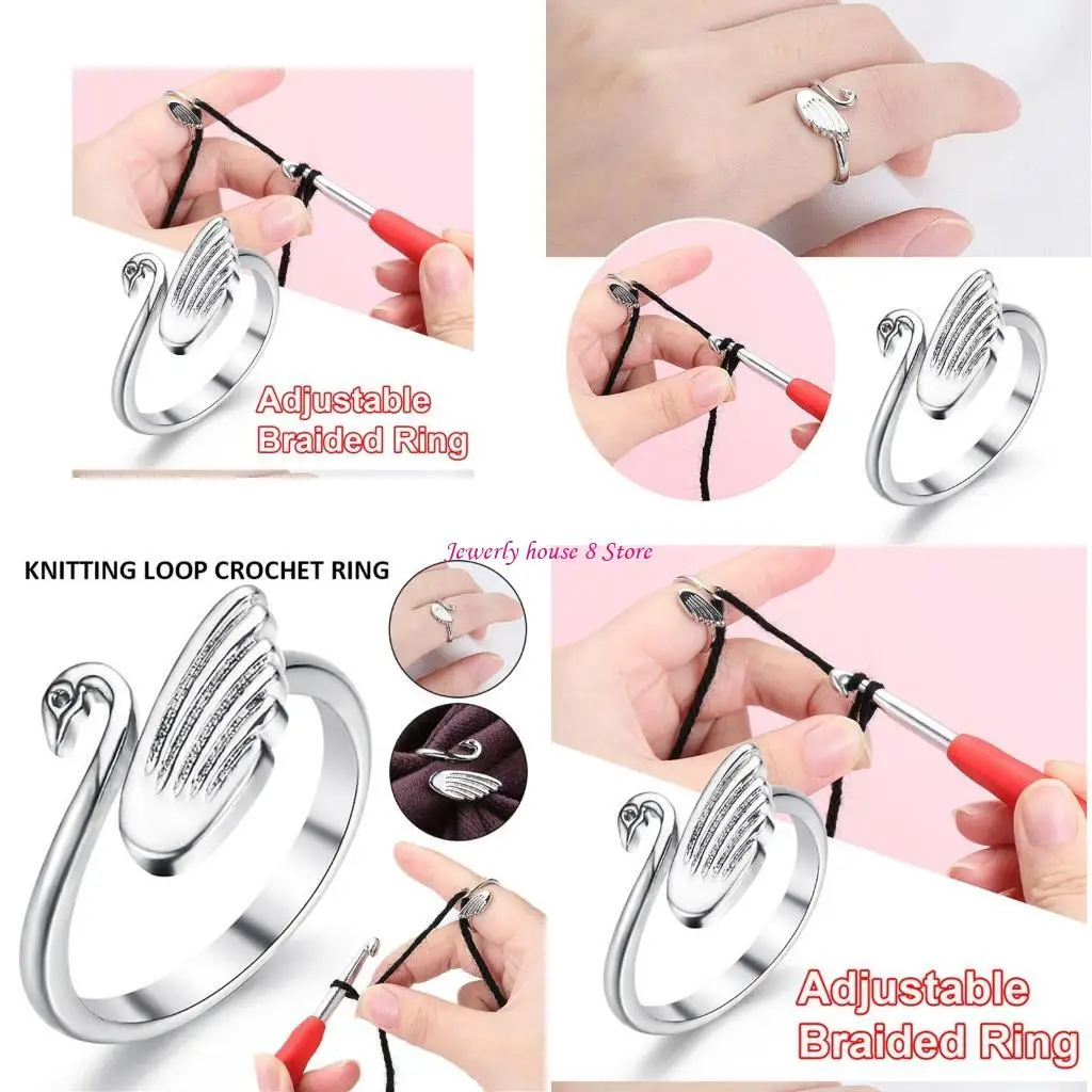 

Simple Open Finger Ring Adjustable Band Ring Crochet Loop Ring Jewelry Gift