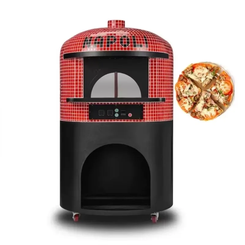 Horno de Pizza Comercial para Exteriores con Tecnología de Piedra, Parrillas de Leña para BBQ, Horno de Panadería, Quemador de Leña y Gas de Cerámica