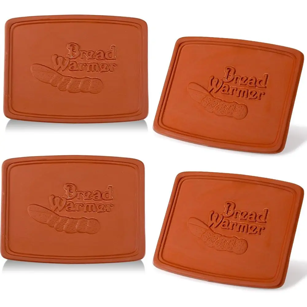 

Набор из 4 терракотовых камней для подогрева хлеба или деревянных подставок, керамический камень для подогрева тортильи или подогреватель для еды на зимних вечеринках