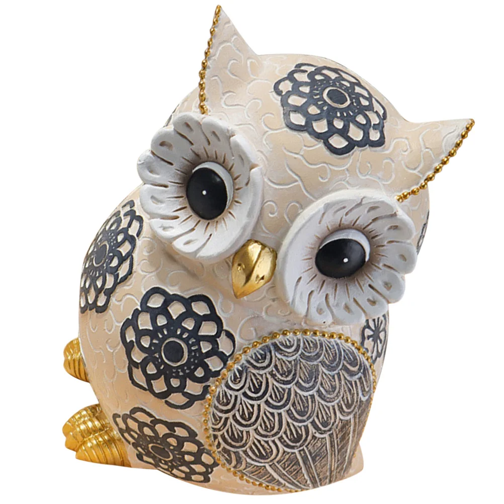 Desktop Owl Ornament Resin Made Statue Decoration Small Creative Home Garden Decorative Piece for Office Table Shelf