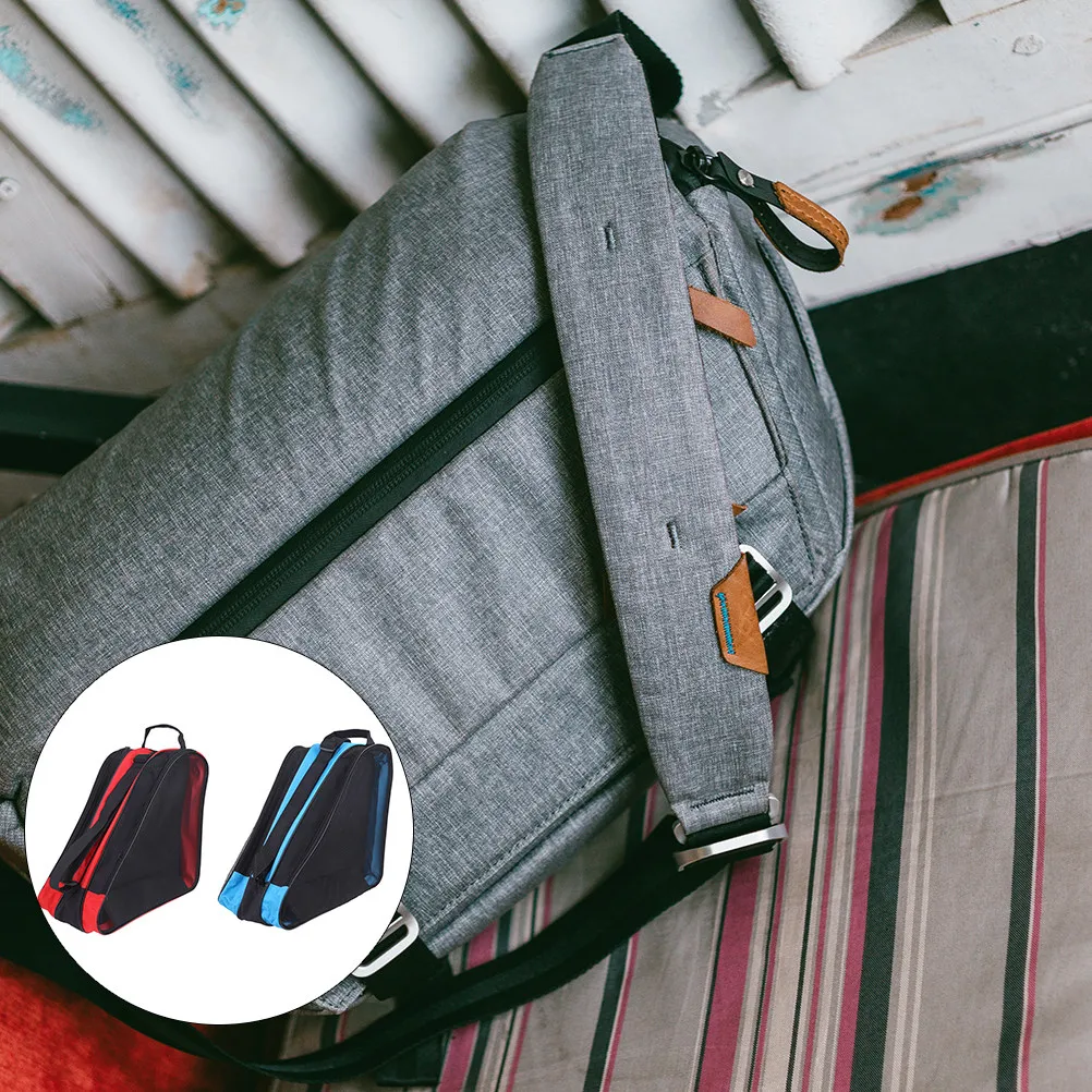 

Комплект из 2 сумок для хранения роликовых коньков: стильные, модные, сине-красные, из ткани Оксфорд, с компактной ручкой, легко чистятся, для роликовых и ледовых коньков