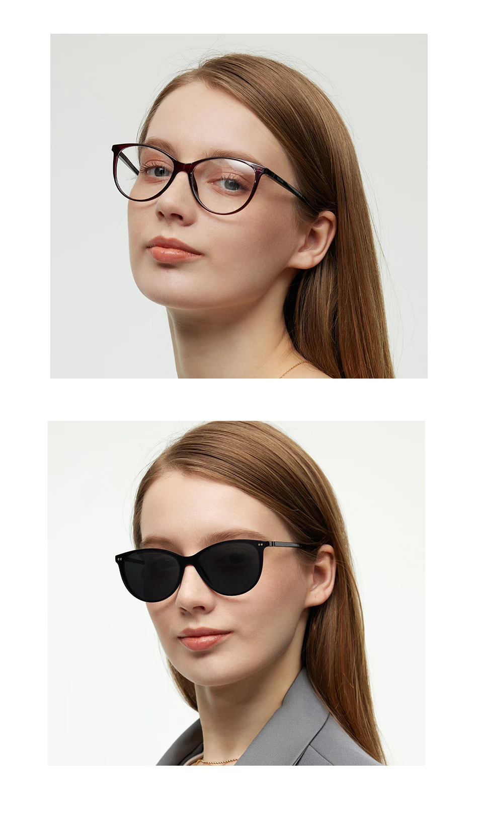 X3173 Polarisierte Magnet Clip Auf Sonnenbrille Frauen Retro Cat Eye Rezept Sonnenbrille Für Frauen UV400 Myopie Optische Brillen – Detail 9