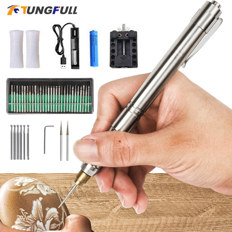 Mini Caneta Gravura sem Fio Carregamento Broca Mini Ferramenta Rotativa Bateria de Lítio para Jóias Madeira Artesanato Diy