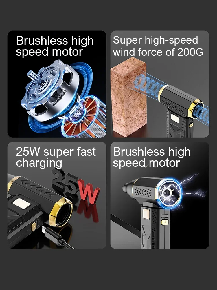 

570000RPM Mini Turbo Jet Fan Powerful Air Blower 10000mAh Battery Vacuum Dust Cleaner Strong Winds Brushless Turbo Jet Blower
