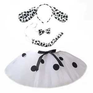 Vestido con tutu de perro dalmata para ninas pequenas disfraz de Halloween de Animal manchado blanco y negro atuendo de vestir para cachorros AliExpress