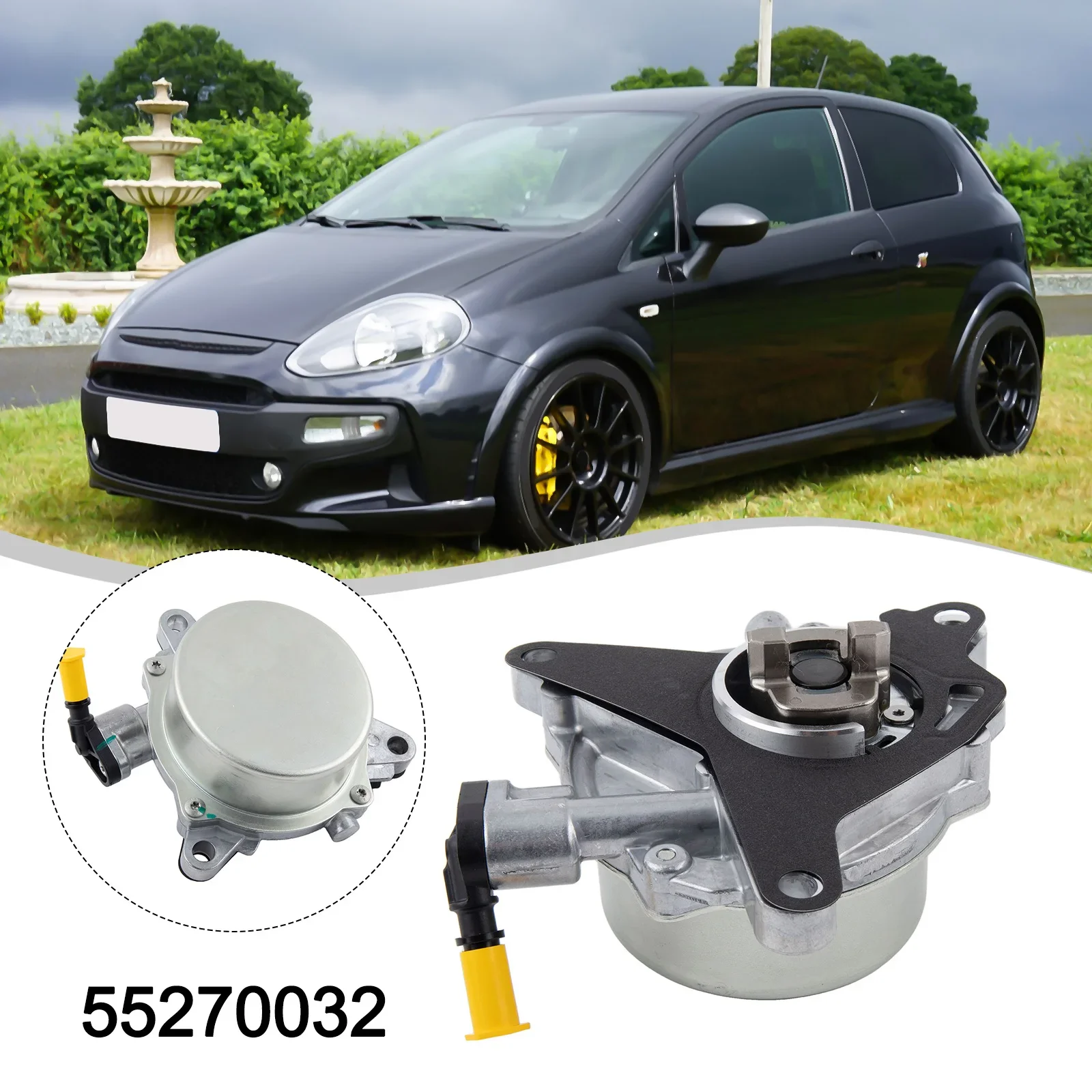Peças de reposição prateadas de metal da bomba de vácuo de freio 55270032   Para Abarth Punto Para Punto Para Evo Para Fiat 500 Para Jeep Para Lancia