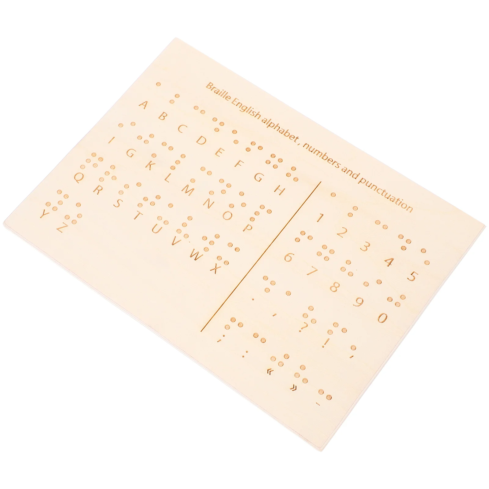 Alphabet Braille dos Equipement Enfant Ardoises Étiquette Bois Personnes Aveugles Fuchsia Aides