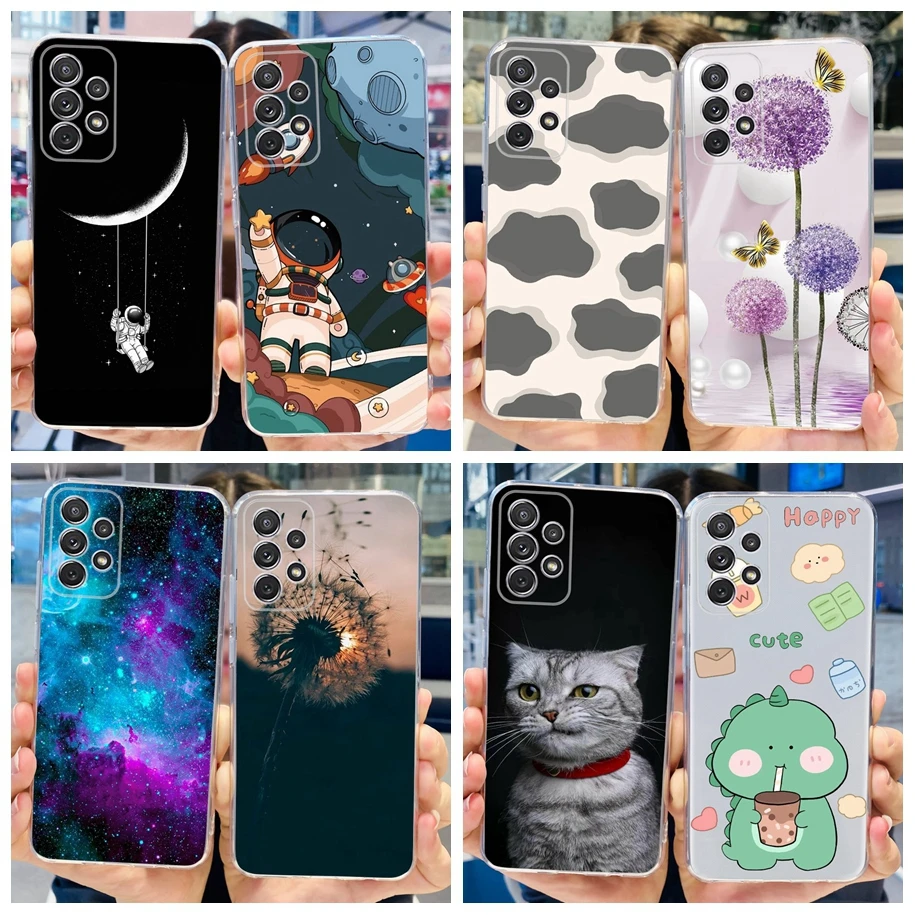 For Samsung Galaxy A52 Case A52s 5G Cover Luxury Space Cartoon Funda Soft Cover For Samsung A52 A 52 SM-A525F GalaxyA52 TPU Capa