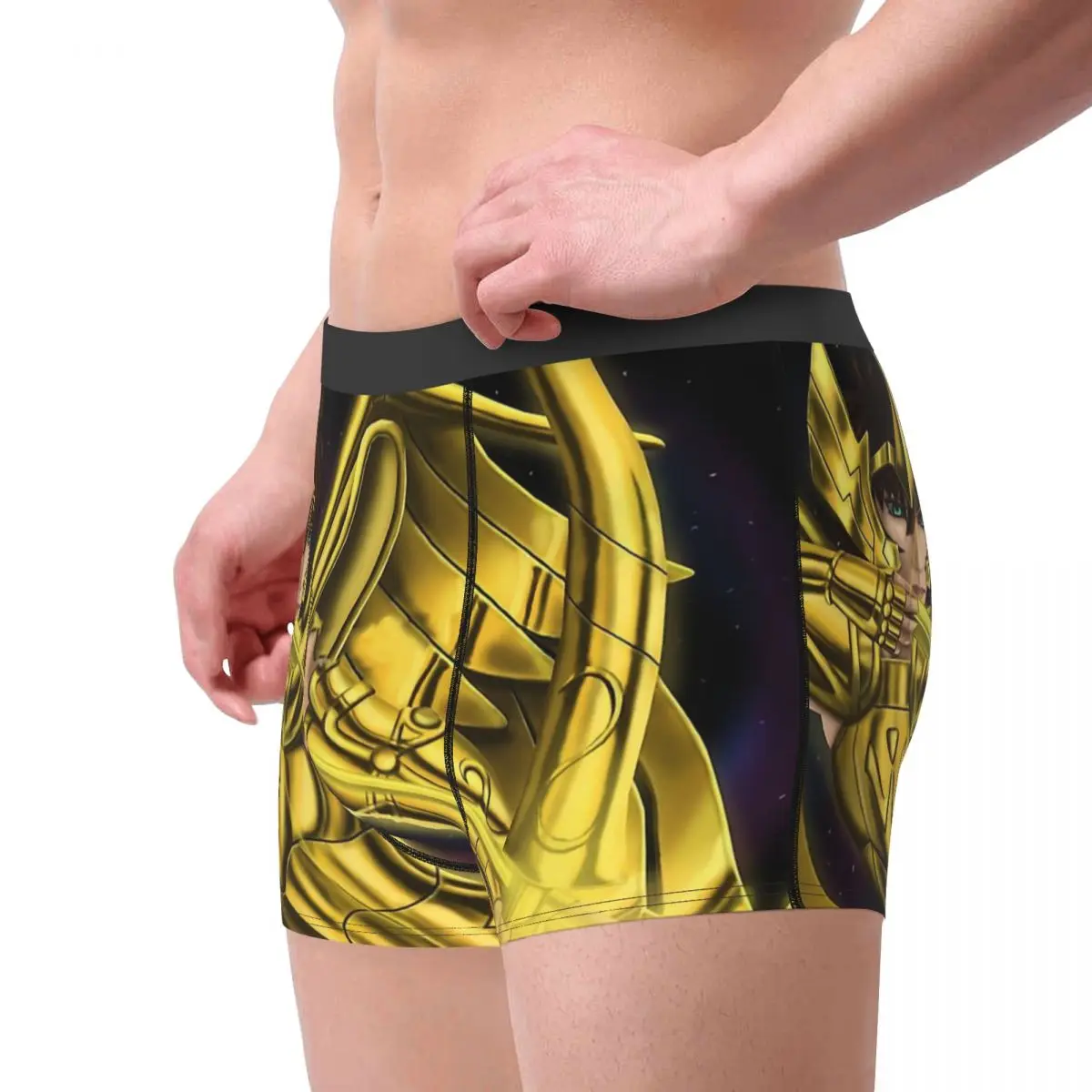 Sagittarius Aiolos Man\'s Boxer Briefs Saint Seiya Adventure Anime Breathable Creative Underwear High Quality Print Shorts Gift