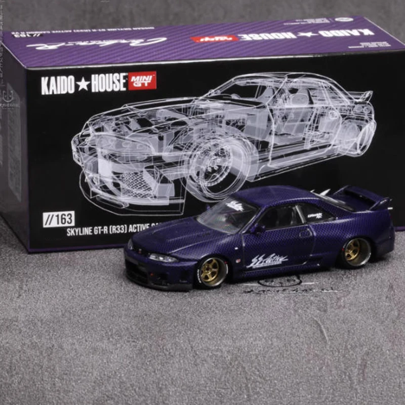 โมเดลรถ Kaido House MINIGT 1/64 Skyline GTR R33 ทำจากโลหะผสม แบบตั้งโชว์ ของสะสม ตกแต่งบ้าน ของขวัญวันหยุด ของเล่น