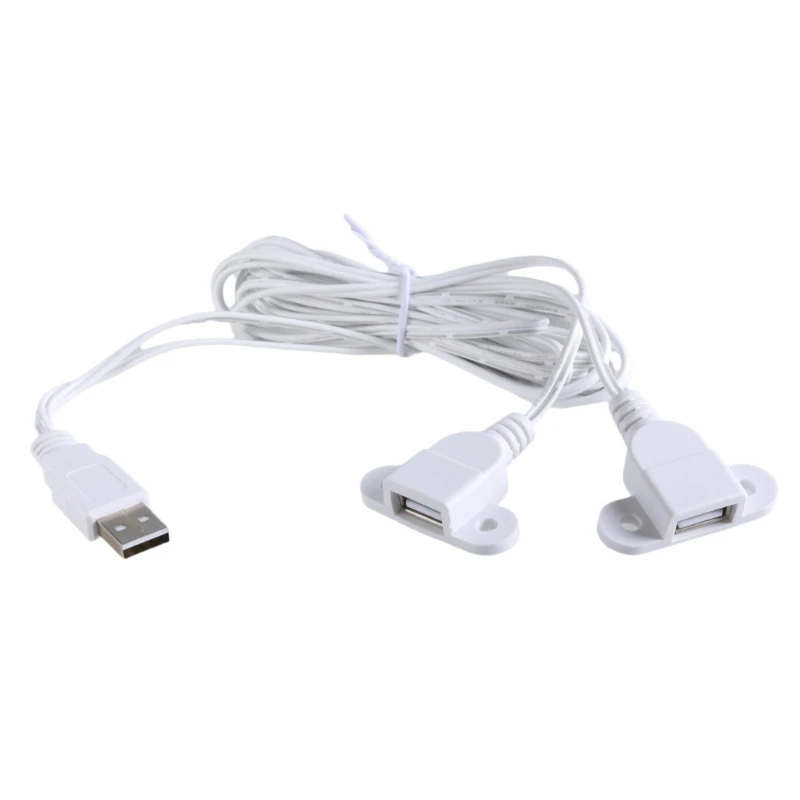 USB Charging Cable 1 to Splitter 150cm Extension With Ear Holes For Phone Tablet