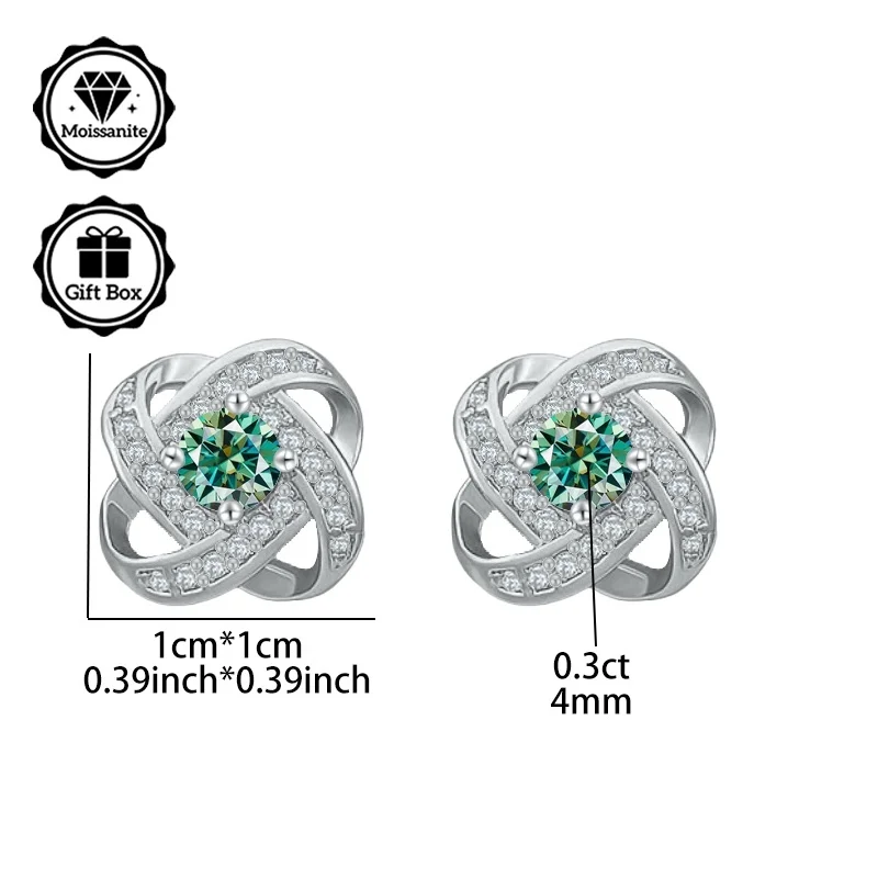 LAMVOICE Schmuck für Damen/Ohrstecker mit 0,6 Karat Moissanit, hypoallergene Ohrringe, Weihnachtsgeschenk, hochwertiger Schmuck