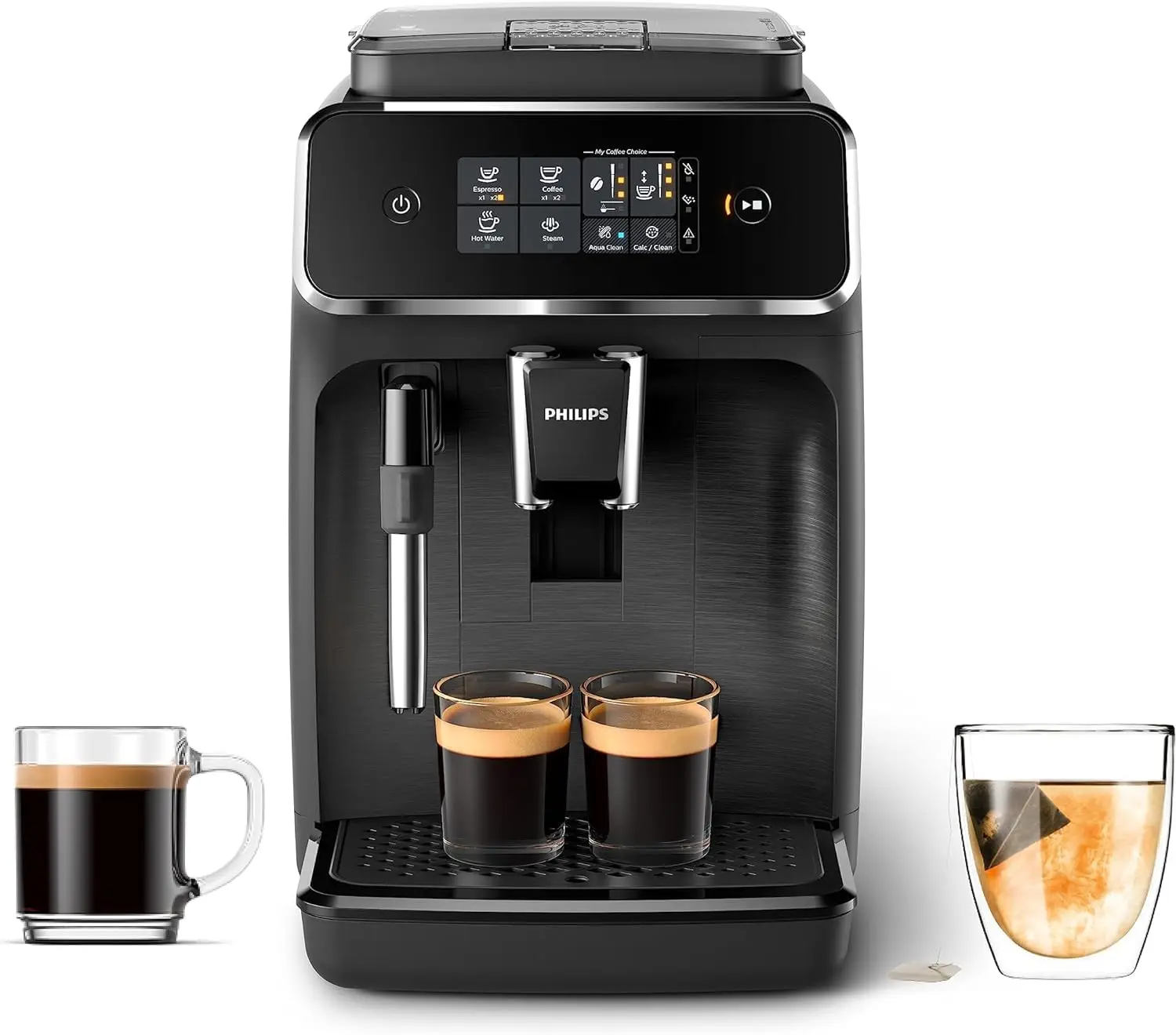 Vollautomatische Espressomaschine der Serie 2200, klassische Milch, 2 Kaffeesorten, intuitive Touch-Display, 100 % Ce