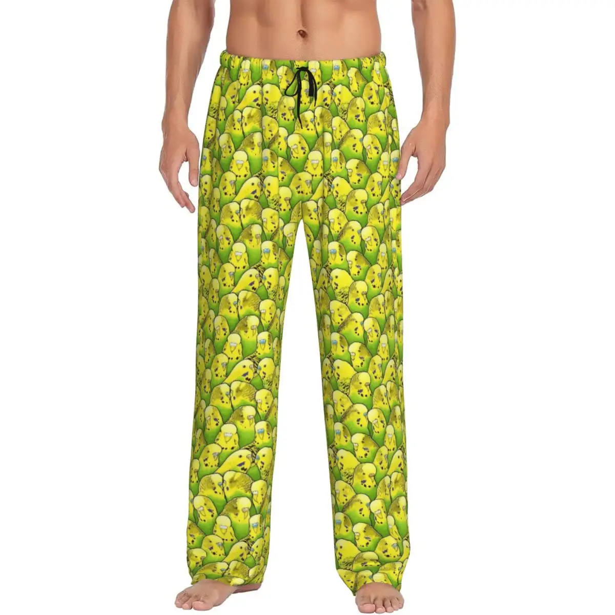 

Custom Parrot Bird Pajama Pants for Men Cute Parrot Sleepwear Lounge Sleep Bottoms Stretch with Pockets