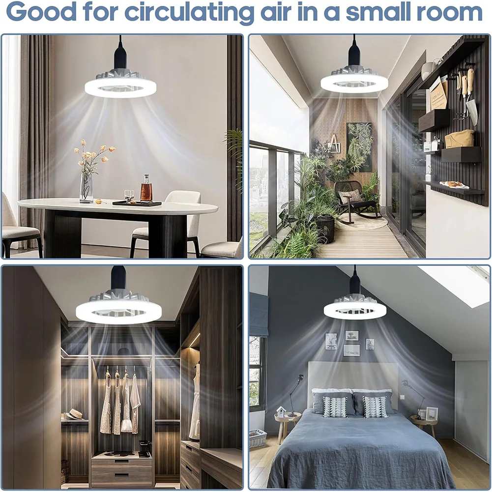2 في 1 مروحة السقف LED مصباح التحكم عن بعد عكس الضوء بشكل لا نهائي E27 قاعدة أسفل الضوضاء كتم LED ضوء الزخرفية الثريا الصامتة