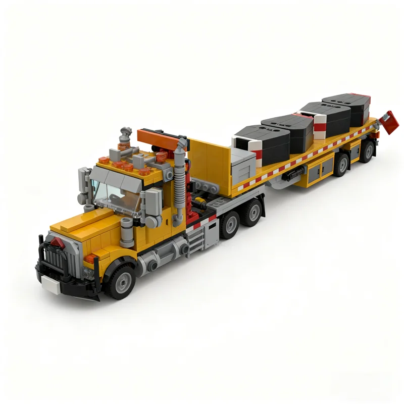 804 pçs moc caminhão de construção americano modelo de cama plana blocos de construção presentes de natal diy ideia criativa educação tijolo brinquedos crianças