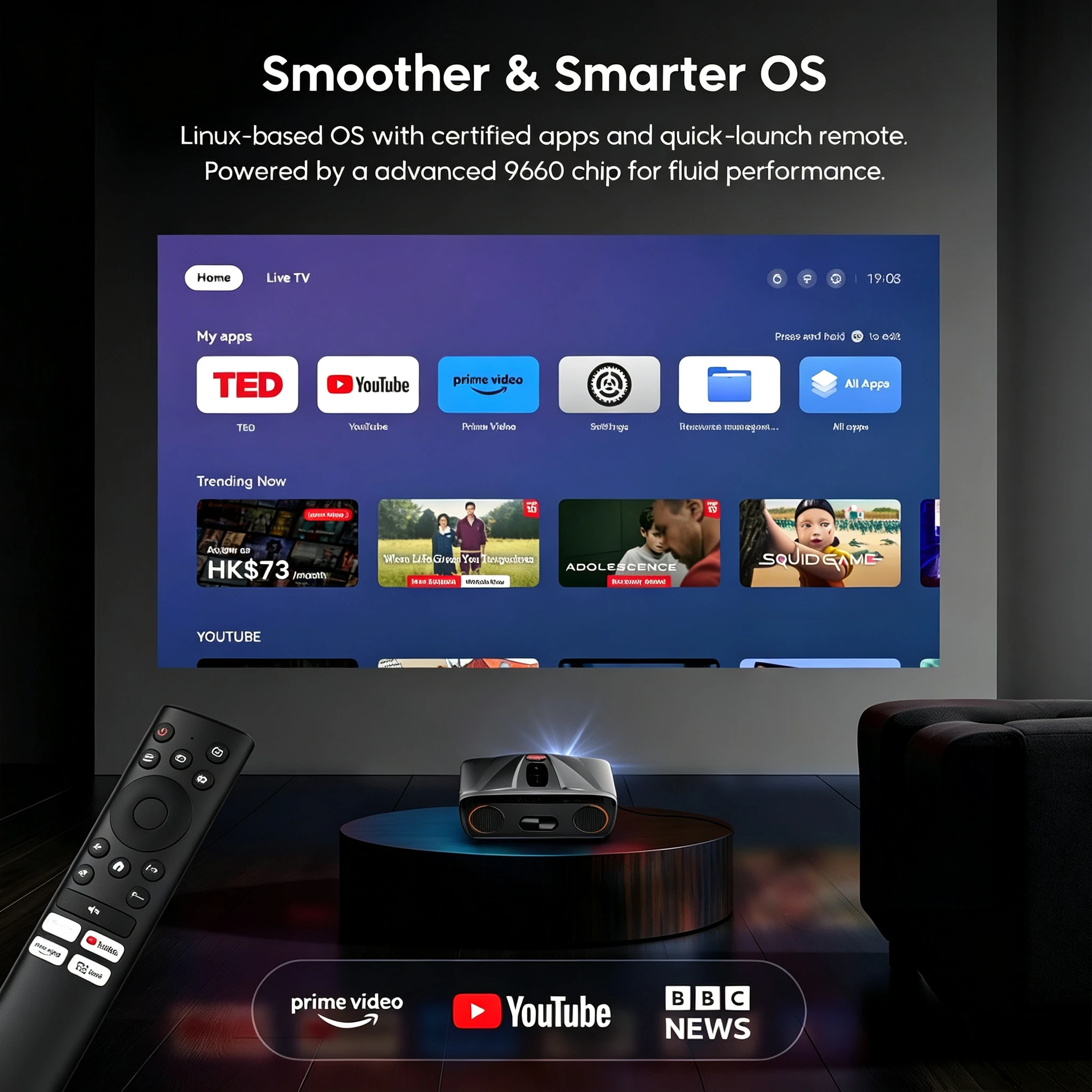A9TL 4K-Unterstützter Projektor, Native 1080P, Netflix Offiziell Zertifiziert, Autofokus-Projektor, Dolby, Bluetooth, HDR, Heimkino 2026 – Detail 9