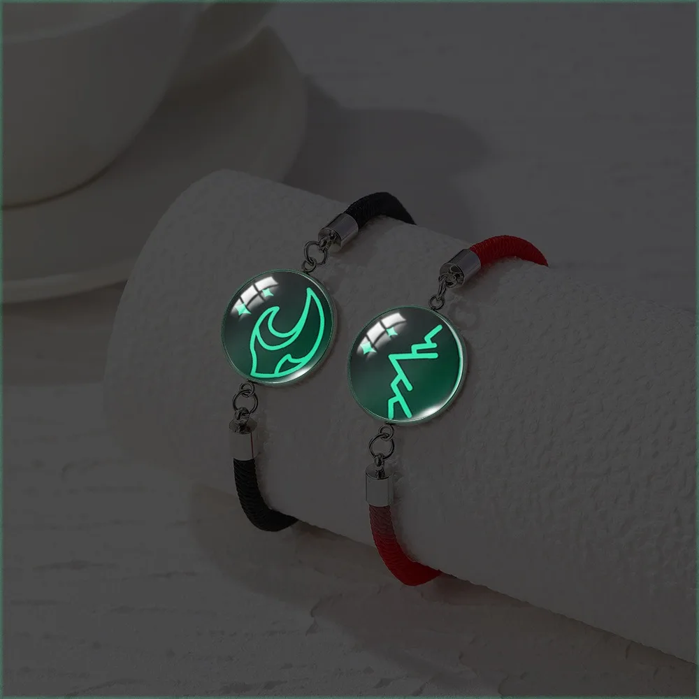 سوار منسوج قابل للتعديل للعشاق ، يتوهج في الظلام ، سحر من الفولاذ المقاوم للصدأ ، الشمس والقمر ، هدية رومانسية للزوجين ، 2.