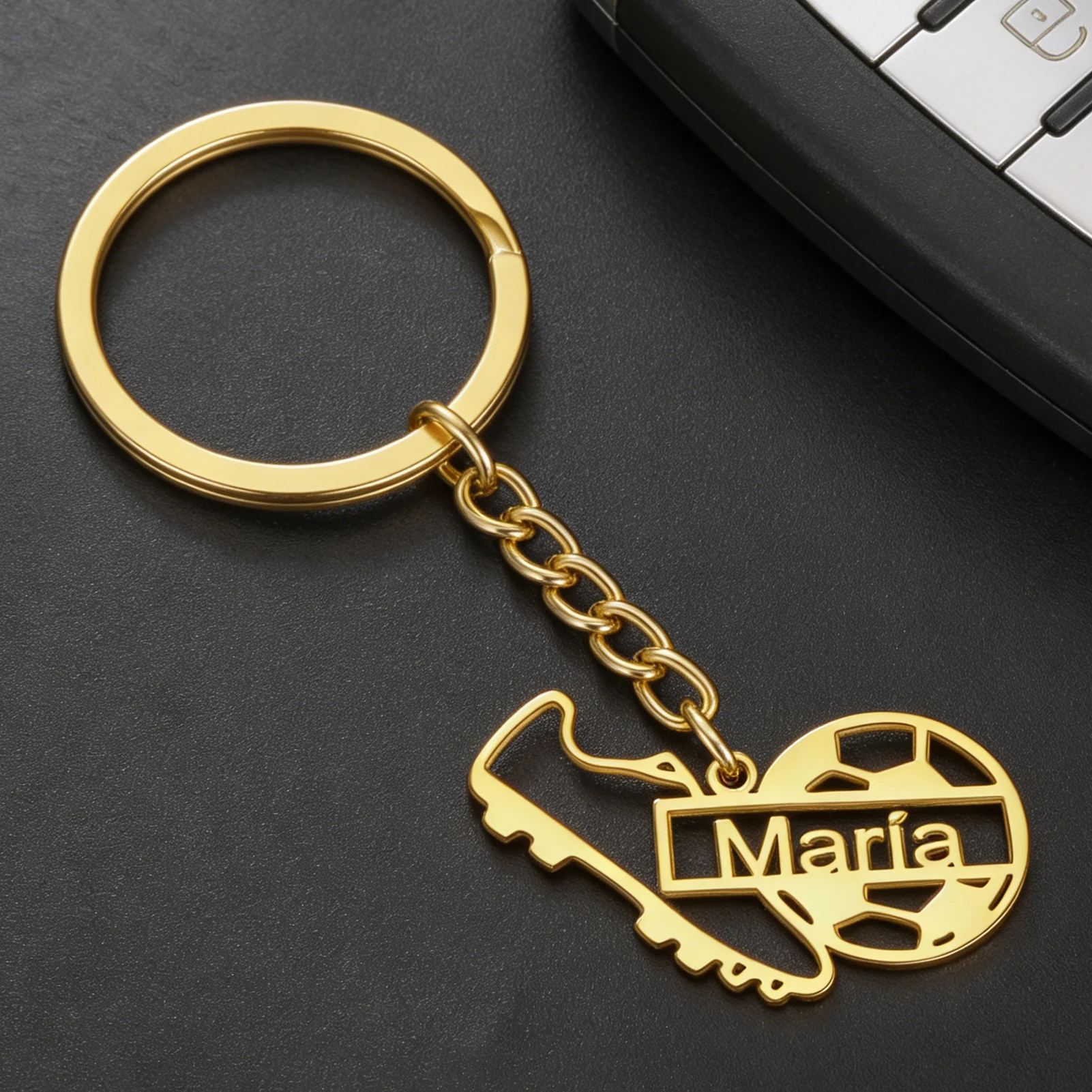 Custom Name Football Soccer Shoes Keychain Car Keyring Stainless Steel Bag Accessories for Football Lover Personalized Jewelry