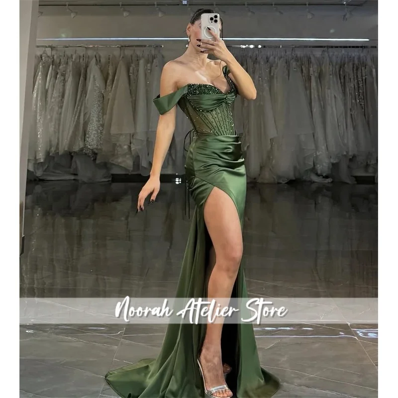 Vestido de gala personalizado, lujosos vestidos de noche para mujer para ocasiones especiales, decoración de cuentas de sirena, vestidos de graduación