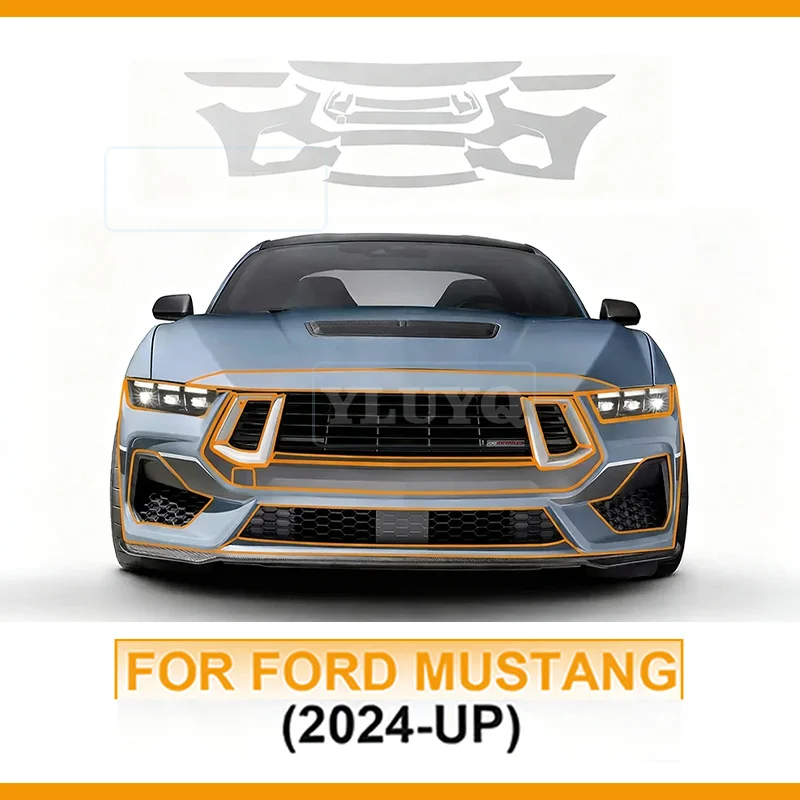 

For Ford Mustang GT 2024 2025 Car Paint Protection Film Pre Cut TPU PPF Clear Film Body Sticker Bra Kit Styling Decor