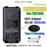 100% Original Quansheng TK11 8 Walkie Talkie Battery 3000mAh Type-C Charging For TK11(8) Radios Rechargeable Battery Replacement