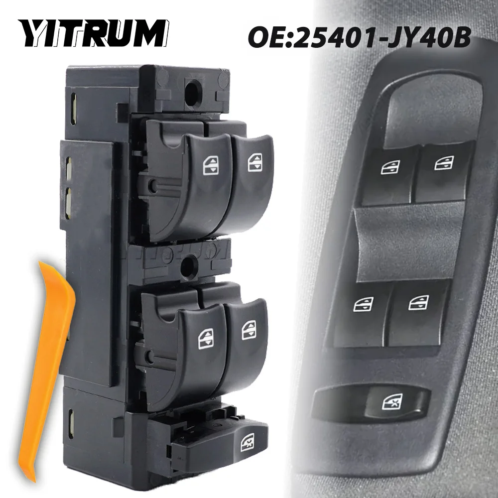 

YITRUM Premium Quality 25401-JY40B Master Electric Power Window Switch For 2008 2009 2010-2016 Renault Koleos 25401JY40B NEW
